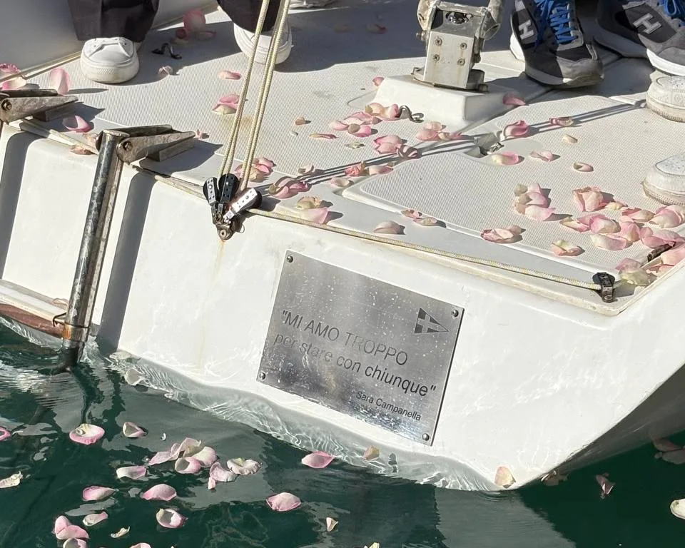 Capo d'Orlando Marina the naming ceremony of the sailboat "The Blue Woman" to Sara Campanella